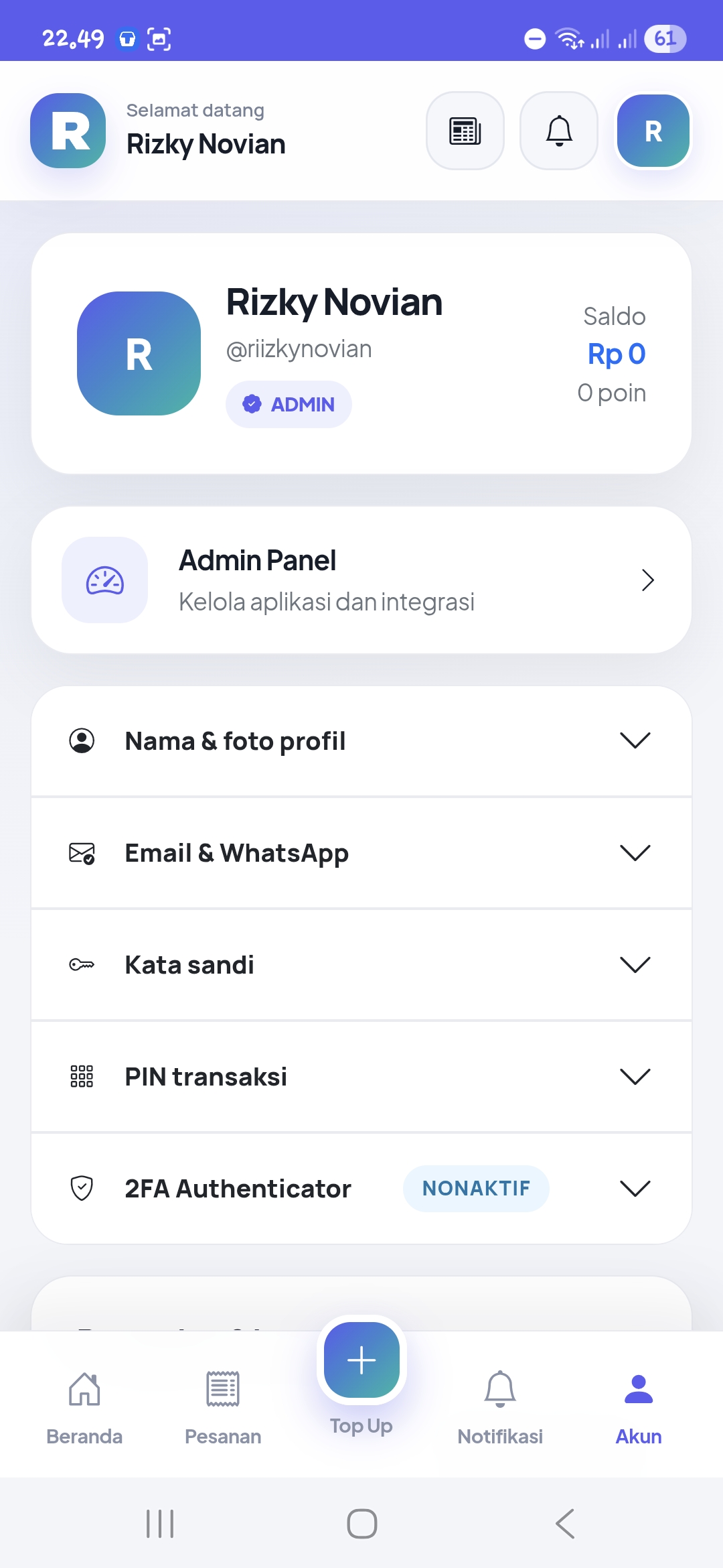 Aplikasi E-Wallet Digital Layanan PPOB Top Up Pulsa Paket Data Token PLN screenshot 2