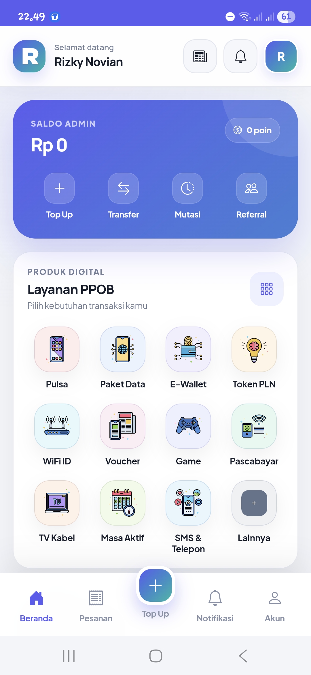 Aplikasi E-Wallet Digital Layanan PPOB Top Up Pulsa Paket Data Token PLN screenshot 11