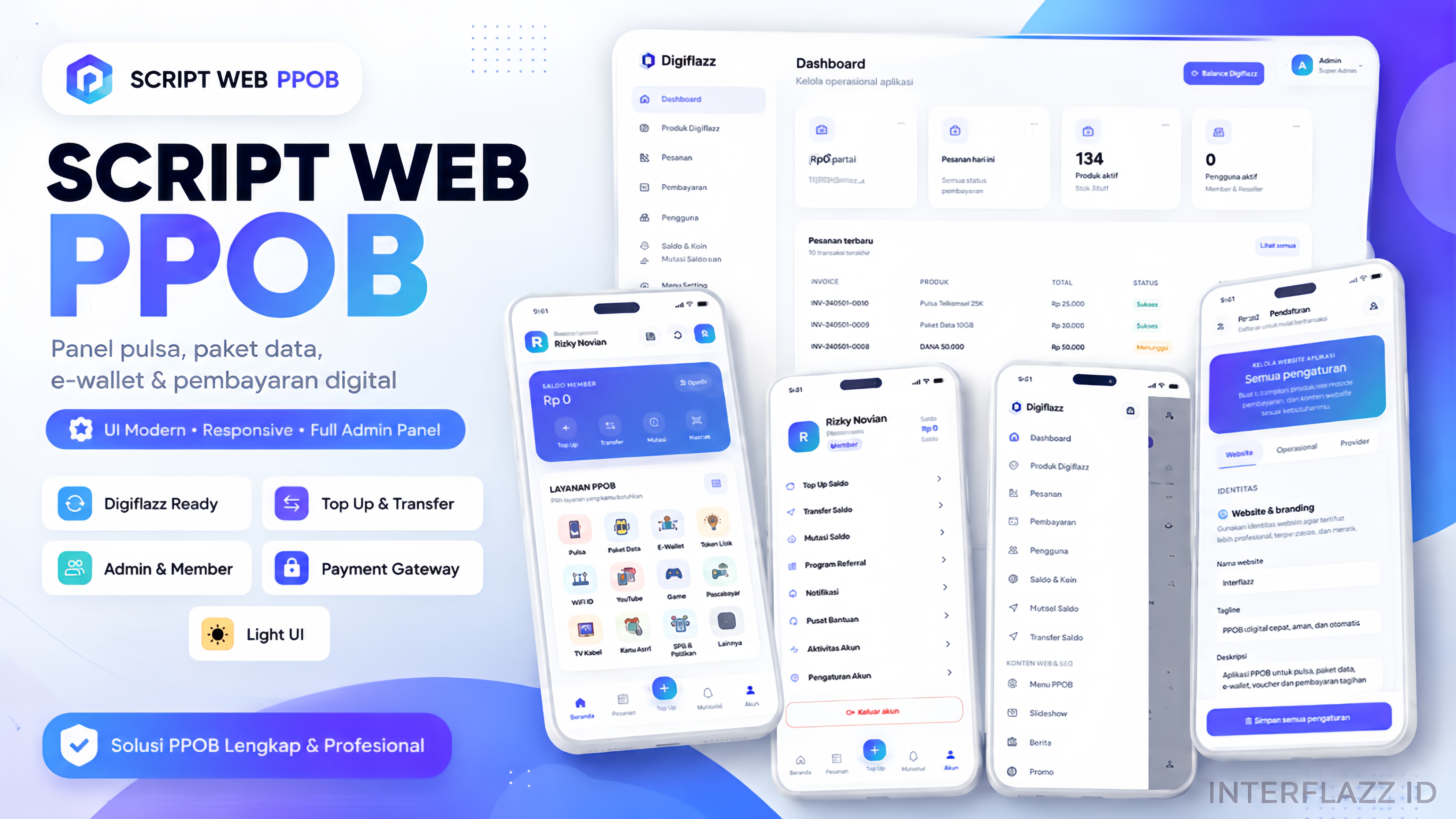 Aplikasi E-Wallet Digital Layanan PPOB Top Up Pulsa Paket Data Token PLN