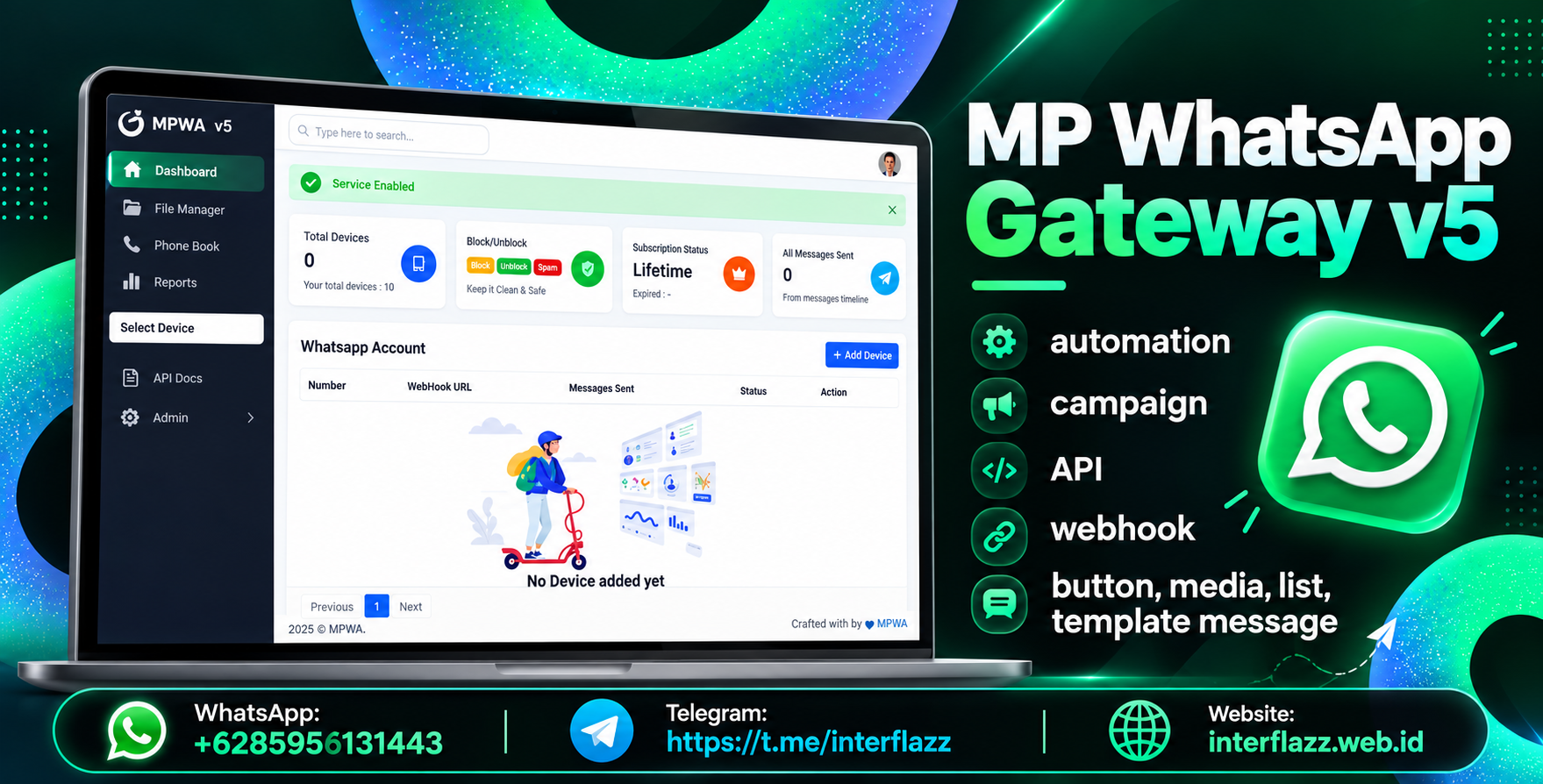 WhatsApp Gateway v5.0.0 – Script WhatsApp PHP Multi Perangkat